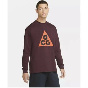 Nike ACG Long Sleeve T-Shirt Men's  Burgundy DC4079-643 Tee Shirt Loose Fit